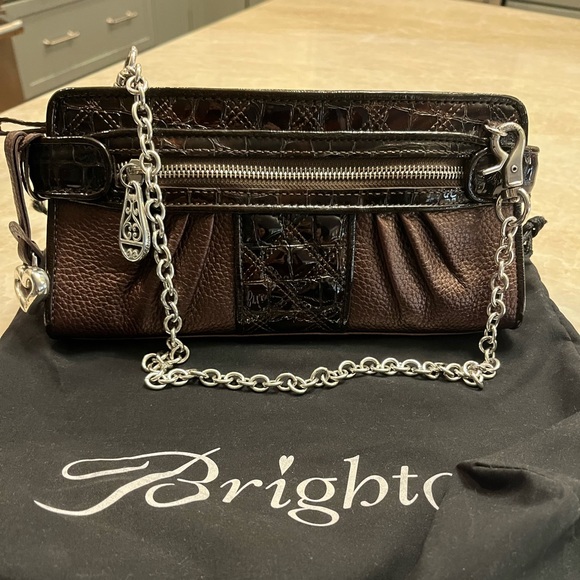 Brighton Delilah leather clutch with chain - Picture 6 of 9